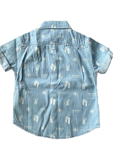 NWT Appaman Toddler Boy’s 2T Chambray Beach Print Shirt - Picture 2 of 4