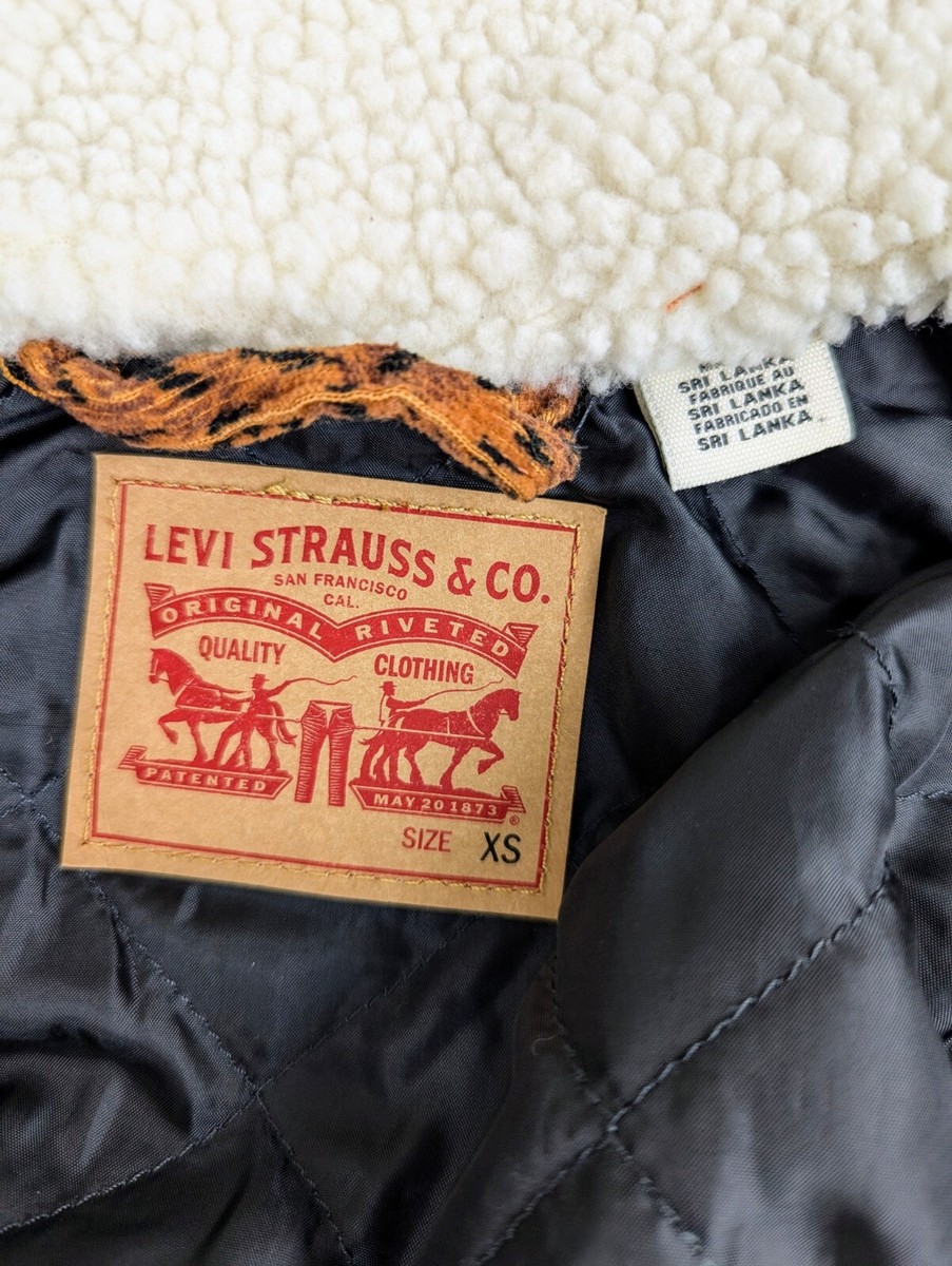 Levi's Leopard Print Corduroy Sherpa Trucker Jacket Women's XS | eBay