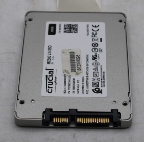 Crucial by Micron MX500 SATA III 2.5" SSD 250GB CT250MX500SSD1 *Used & Wiped* - Photo 3/3