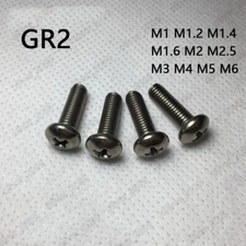 M1 M1.4 M1.6 M2 M2.5 M3 M4 M5 M6 Titanium Phillips Cross Pan Head Machine Screws
