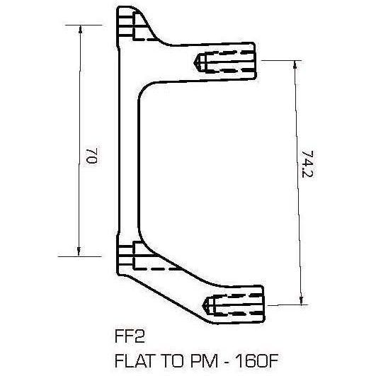TRP Adattatore FF2, Flat Mount su PM 160 Frontale