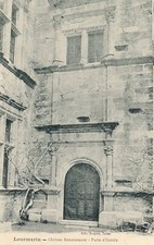 Carte postale ancienne ALPES-DE-HAUTE-PROVENCE LOURMARIN château porte écrite