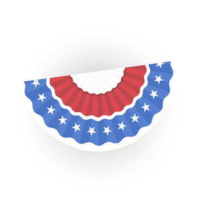 USA - Red White & Blue Bunting - 1x2 Tile Custom Printed -  Minifig - Brick City
