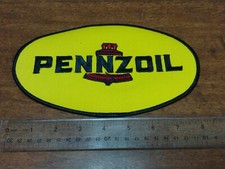 Rare ancien écusson ovale unilatéral 8" Pennzoil