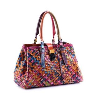 multi colored leather handbags