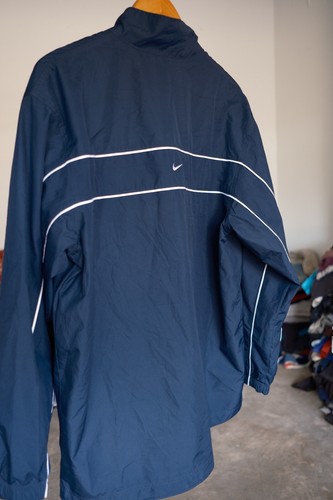 Nike Blue Track Jacket XL Striped Nike Check Logo Long Sleeve Full Zip Vintage - Picture 7 of 8
