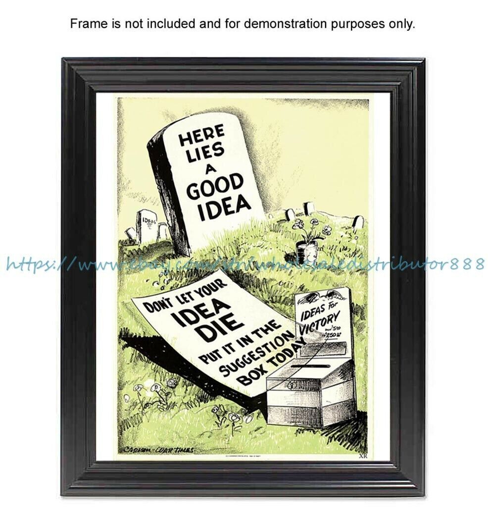 Vintage WW2 Propaganda Poster Print 8x10 Modern Wall Art Decor