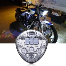 For Victory Jackpot 2006-2014 1x LED Chrome Motorcycle Headlight DRL Hi/Lo Beam