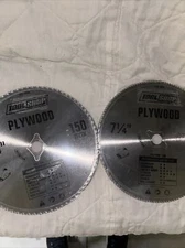 (2) 7 1/4" Steel 150 Teeth Circular Saw Plywood Rotation Blades 5/8" Hole NEW