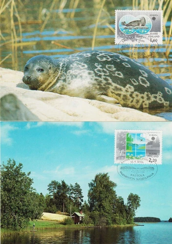 Ringed Seal Endangered Saimaa Lake Finland Mint Maxi Cards FDC 1986 Europe Cept
