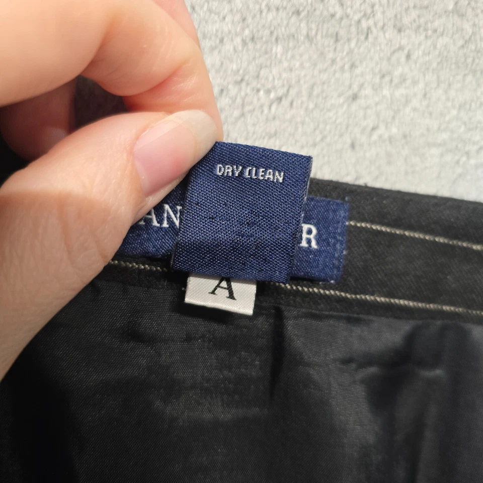 Falda Ann Taylor para mujer talla 4 negra a rayas acampanada carrera profesional forrada Foto 4 de 4