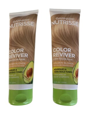 Pack of 2 Garnier Nutrisse Color Reviver 5-Min Color Mask, Golden Blonde