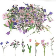 80 Pieces Natural Flower Stickers for Scrapbooking, Self-Adhesive Multicolor