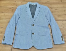 J. Crew Crewcuts Ludlow Seersucker Suit Jacket Boys Size 10 NWT Retail 168