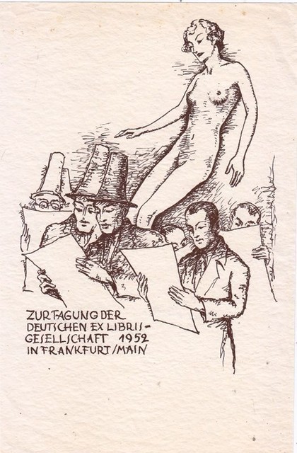 Meeting Litographie Max Tavern 1891-1969 Men's Graphics Female Nude Act Meeting Litographie Max Tavern 1891-1969 Men's Graphics Female Nude Act