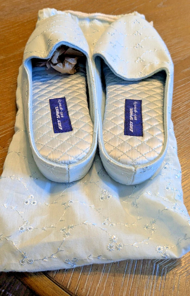 NUEVAS Zapatillas Easy Spirit Antigravedad Azul Claro Ojales Tela Talla 8 con Bolsa Foto 4 de 4