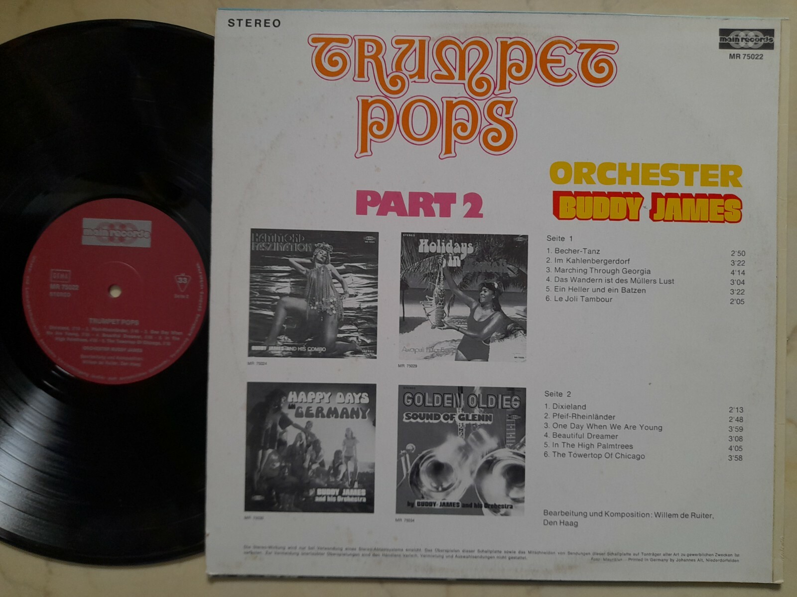 EROTIC COVER+++ORCHESTER BUDDY JAMES *SEXY NAKED 70s BIKER GIRL ON