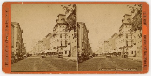 NEW YORK SV - Elmira - Water Street - EM Van Aken 1870s