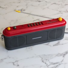 Vintage Sharp QT-F40C R Red AM FM Radio Cassette Recorder Boombox PARTS/REPAIR