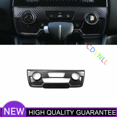 Console AC Button Decor Cover Trim Fit For Honda CRV CR-V 2017-2022 Carbon Fiber