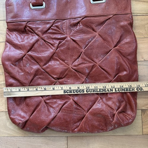 BCBG Maxazria Leather Purse Bag Tote Brick Red Soft Like Butter - Picture 9 of 10
