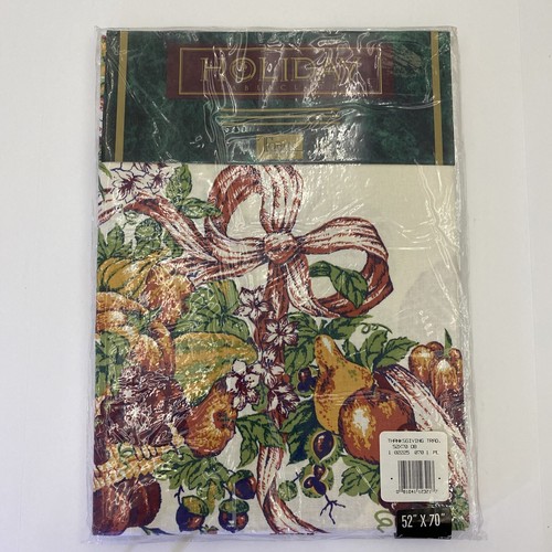 Tobin Thanksgiving Fall Autumn Cotton Polyester 52" x 70" Table Cloth NIP Oblong - Picture 2 of 6