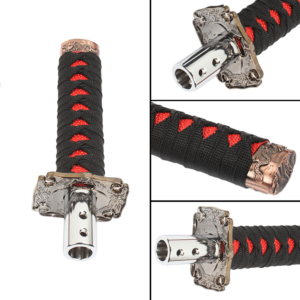 Black/Red Samurai Sword Manual Shift Knob Shifter Katana Aluminum
