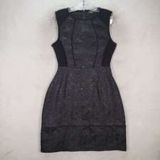 Laundry Womens Dress Size S Black Floral Jacquard Mesh Cut Out Fit Flare Shift
