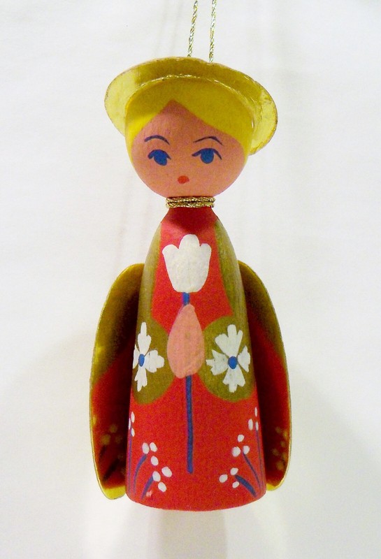 Angel Girl Mogens Eigenbrod Bogense Denmark Hand Painted Wooden Wood Ornament
