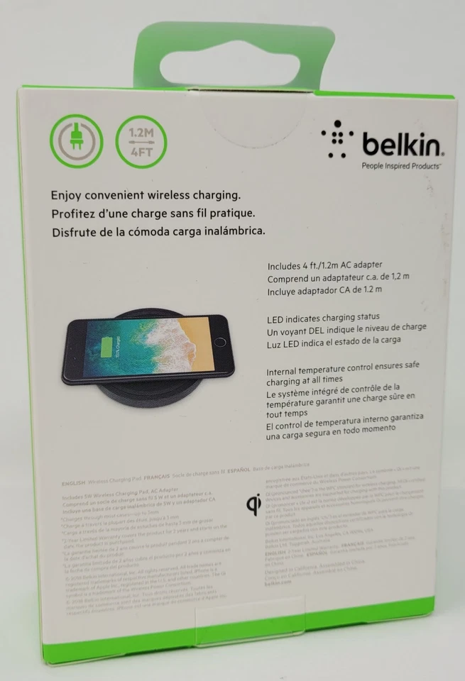 Almohadilla de carga inalámbrica con certificación Qi BOOST UP 5W para iPhone/Android, negra Foto 3 de 4