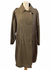 Vintage Etam Dark Green Khaki Women Mac Coat