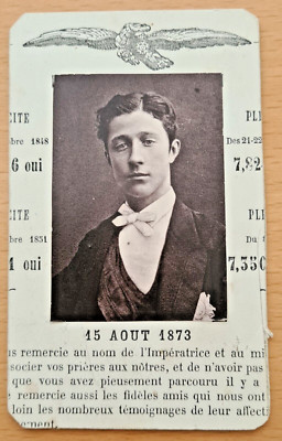 Prince Imperial Louis Napoleon, Plebiscite Cardboard, August 15, 1873, (kl353)
