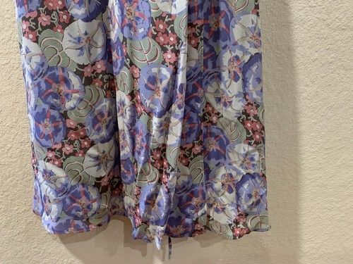 NWOT Sundance Petite P4 Silk Wrap Dress Floral Voilet Print Snap Button String - Picture 10 of 12