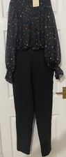 Oasis Spot Print Long Sleeve Ruched Neck Detail 2in1 Jumpsuit Size 10. BNWT