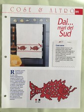Schema punto croce Ricamo Mare del sud pesce asciugamano granchio stella marina