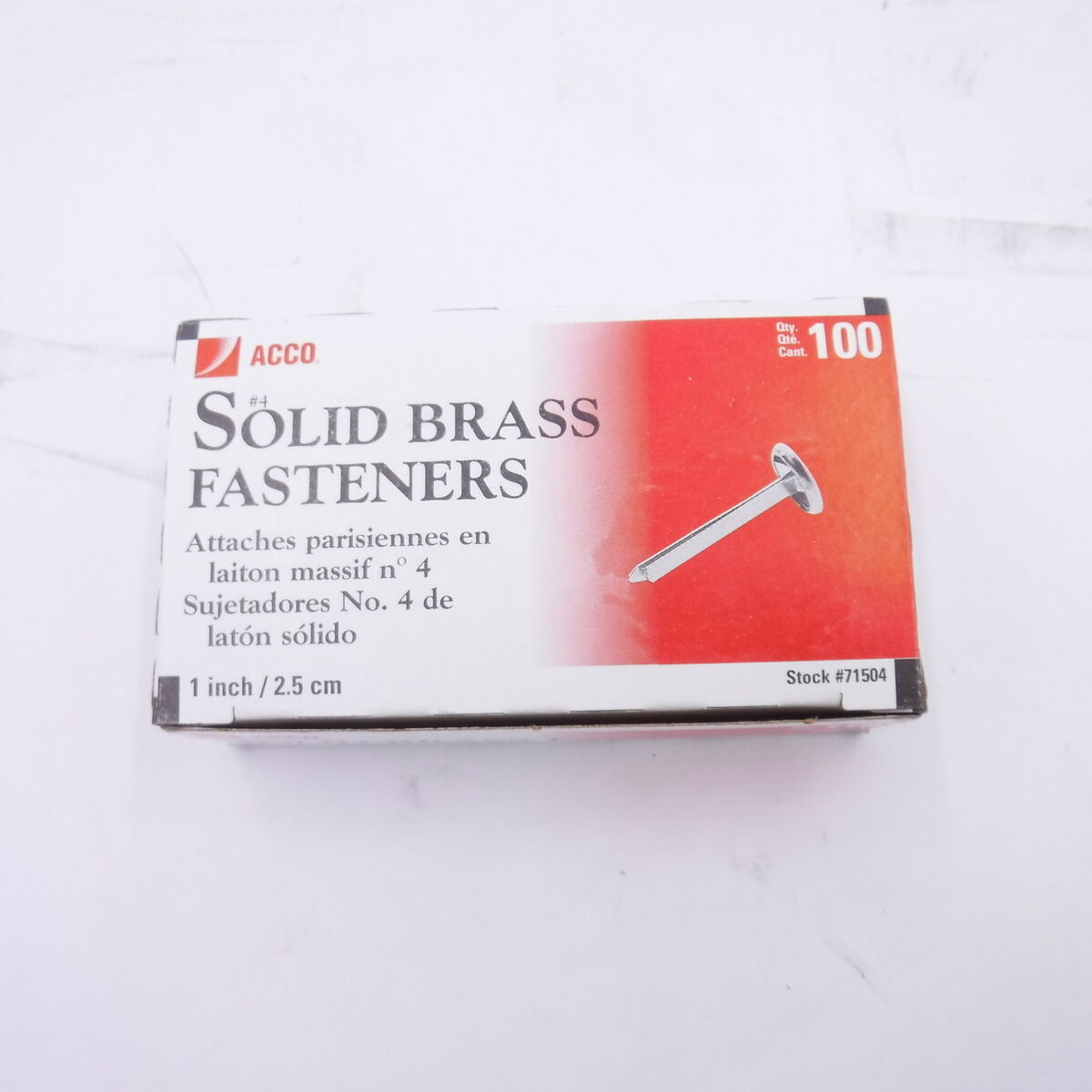 #4 Brass Prong Paper Fasteners, 1 #4 Brass Prong Paper Fasteners, 1