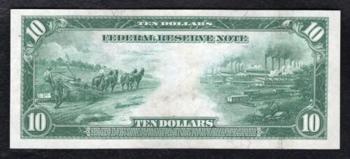 FR. 912 1914 $10 FRN FEDERAL RESERVE NOTE PHILADELPHIA, PA EXTREMELY FINE - Picture 2 of 2