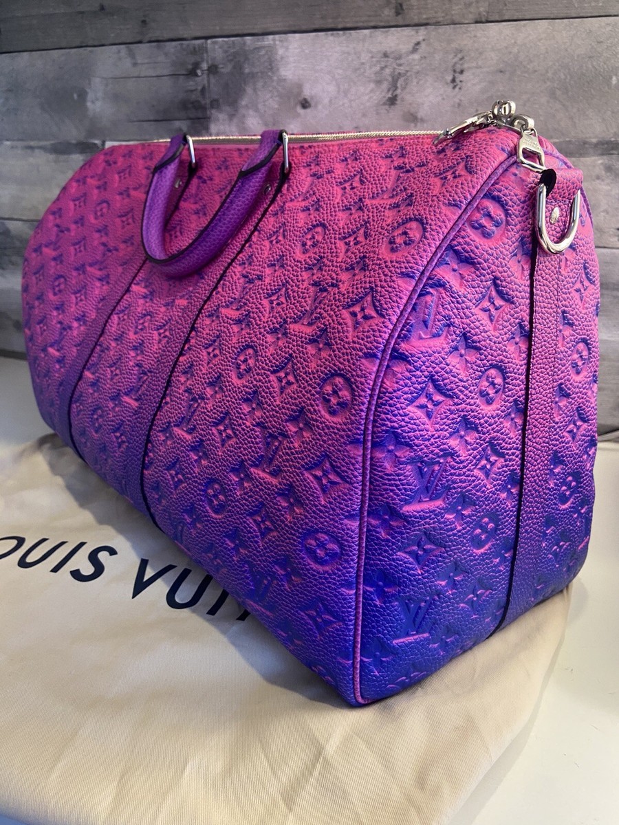 Louis Vuitton Keepall 50B Taurillon Illusion Blue/Pink in Leather with  Silver-tone - US