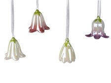 4er Set Deko Hänger FRÜHLINGSBLÜTEN H. 6cm mit Lüster Effekt Formano F25