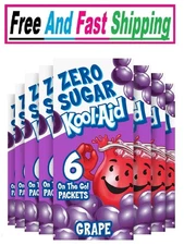 Kool-Aid Sugar-Free Grape On-The-Go Powdered Drink Mix 6 Count (Pack of 1)
