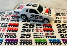 Tyco 440-X2 Buick Grand National Regal Slot Car 25 Decal Sheet Black Custom