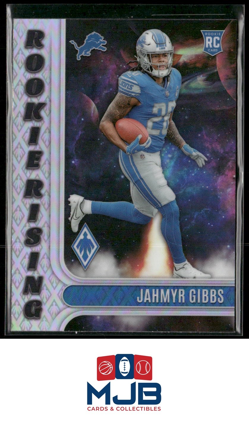 2023 Panini Phoenix Jahmyr Gibbs Rookie Rising Seismic Silver #RIS-8