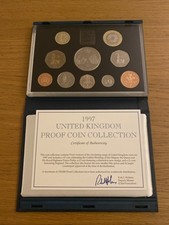 1997 Royal Mint UK Annual Proof Coin Set - 10 Coins - Case & COA