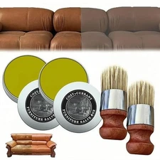 Leather care cream, Leather Salve for Furniture, Leather Furniture Brush（2packs）