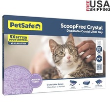 ScoopFree Crystal Cat Litter Tray Lavender Easy Cleanup Leakproof Disposable New