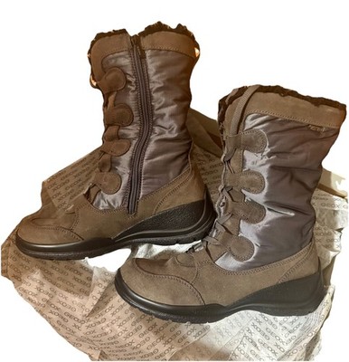 Damen Stiefel /Boot  Leder Grau Aosta Gr. 38 Waterproof m. Warmfutter - NEU  