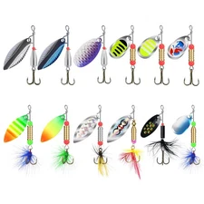 Fishing Lures with Copper Body & Blade - Spinning Spoons for Bass & Trout