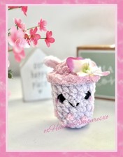 Cute HANDMADE Grape Boba Bubble Drink Crochet Amigurumi Plush Stuffed Toy