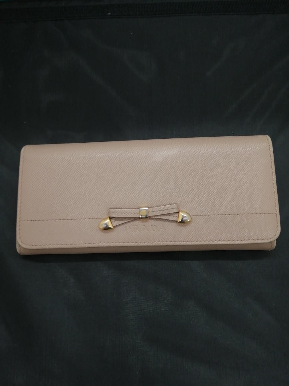 Prada Long Leather Wallet with Multiple Card Slots