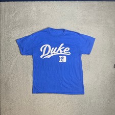 Duke Blue Devils NCAA Vtg Blue Basketball Distressed Shirt Mens M Measured